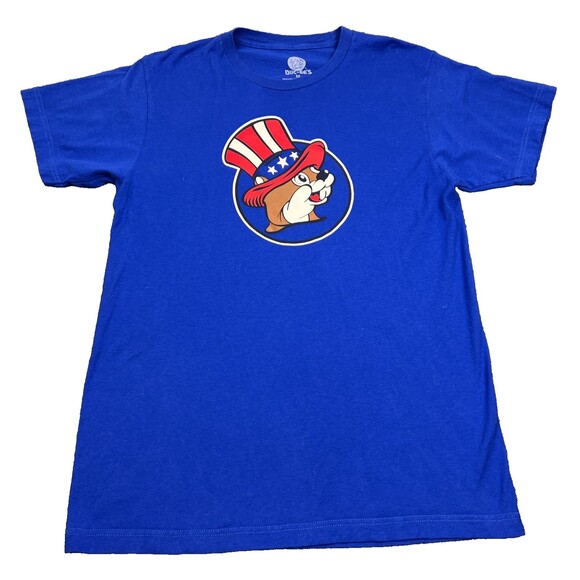 Buc-Ee's USA Flag Freedom Ringing Motorcycle T Shirt Adult Medium Blue Tee - Picture 1 of 8